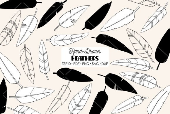 Download Hand Drawn Feathers | Bird, Boho, Aztec - Hand Collection