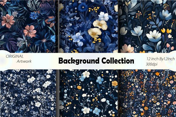 Download Blue Floral Background Aesthetic Texture - Background aesthetic Collection