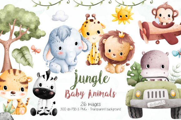 Download Jungle Baby Animals Clipart - Baby Collection