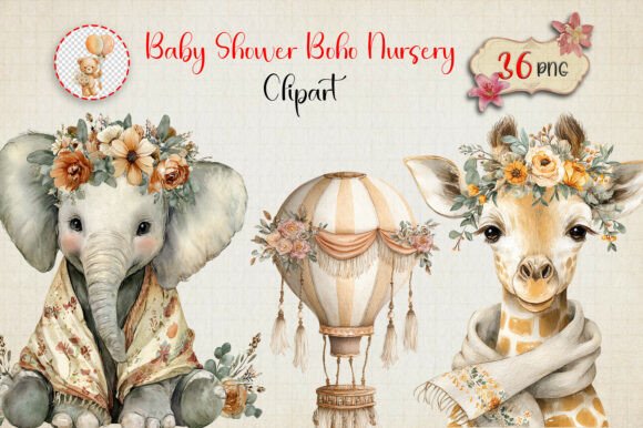 Download Baby Shower Boho Nursery Clipart - Baby Collection
