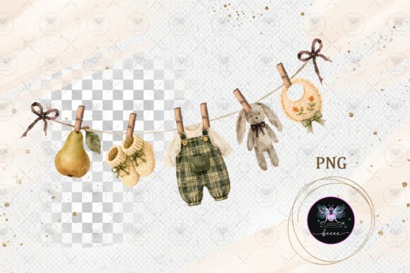 Download Vintage Autumn Baby Shower Clipart - Baby Collection