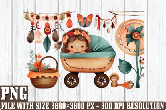 Download Watercolor Boho Baby Clipart - Baby Collection