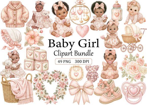 Download Baby Girl Clipart PNG Bundle - Baby Collection