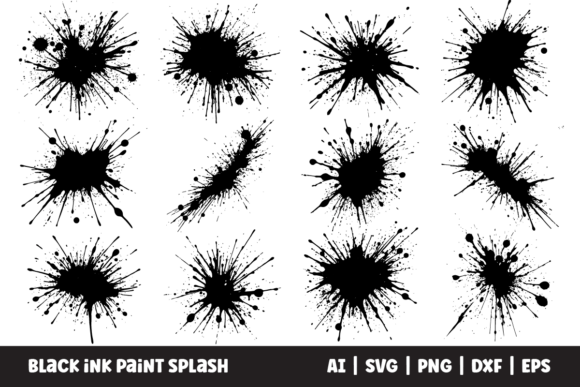 Download Black Ink Paint Splash Vector Clipart - Paint Collection