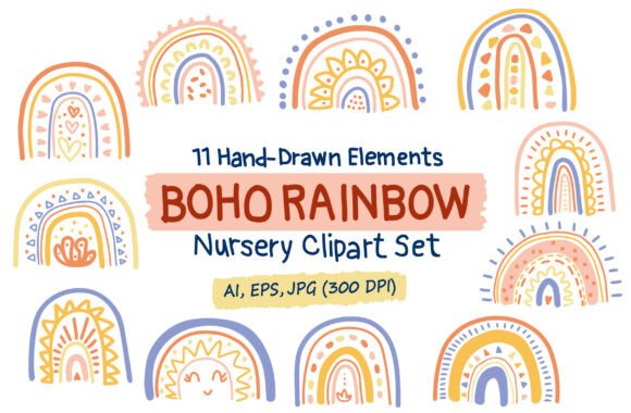 Download Boho Rainbow Clipart Baby Nursery Decor - Baby Collection