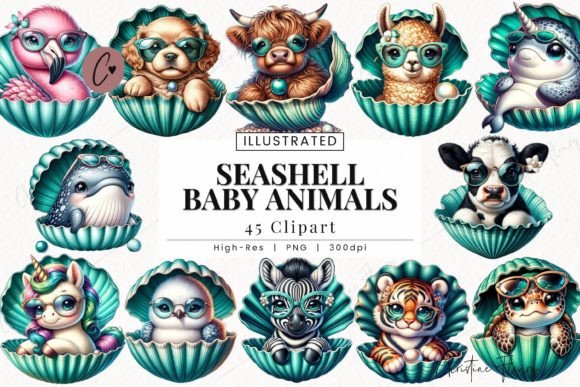 Download Seashell Baby Animals Clipart, Beach PNG - Baby Collection
