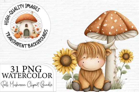 Download Watercolor Fall Mushroom Clipart Bundle - Mushroom Collection